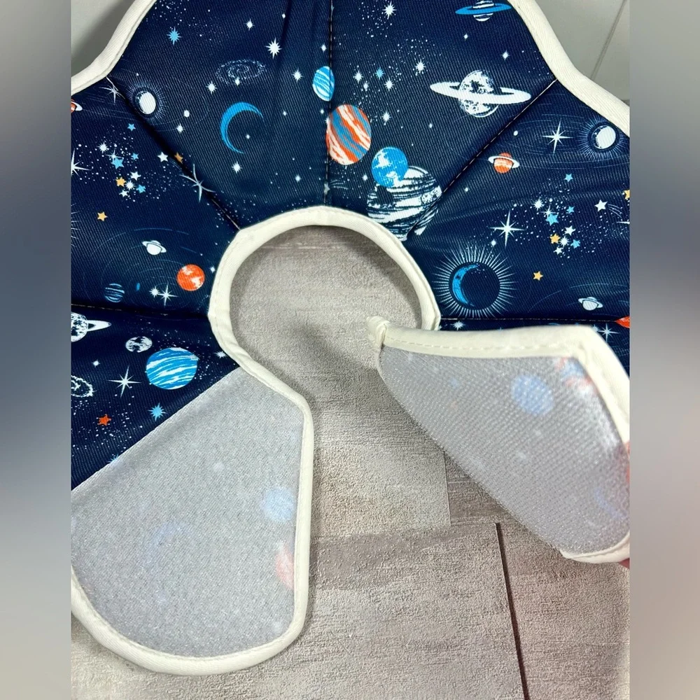 Space-Print Soft Recovery Collar for Cats - Navy